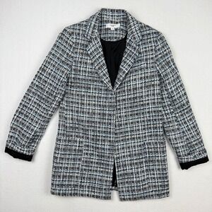 Adam Lippes Tweed Blazer Jacket Blue‎ Black Women's Size 2 Career Wear